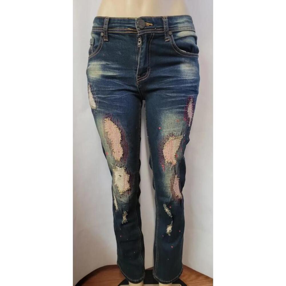 SWITCH REMARKABLE SIZE 16 REGULAR ST DISTRESSED DENIM JEANS WOMEN'S #CB7